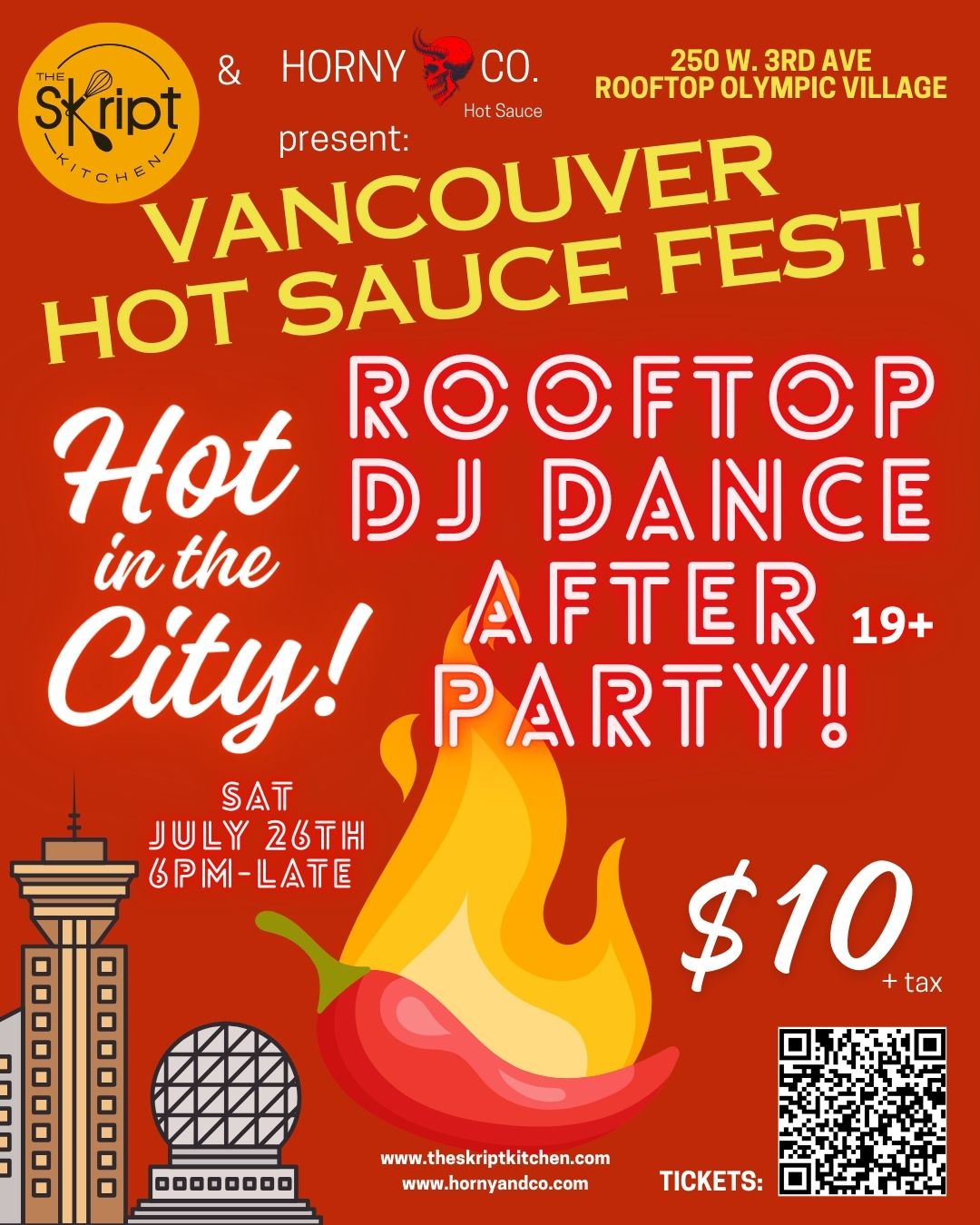 YVR HOT SAUCE FEST AFTER PARTY! Tier 1 tickets are SOLD OUT stay tuned for some giveaways!